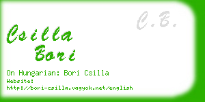 csilla bori business card